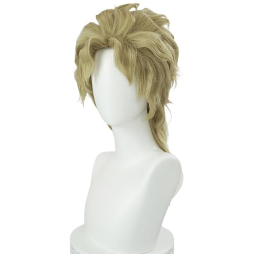 18" 45cm Cosplay Men Wig Short Golden Hair Curly Wig Cosplay Anime Wigs Synthetic Wigs Daily Use - Dio Brando