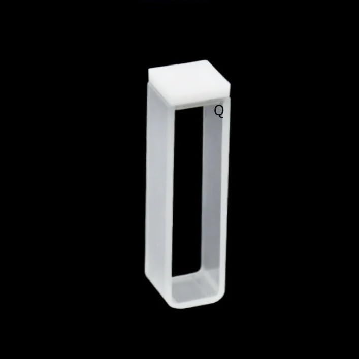 Cubeta de cuarzo de, paso óptico de 10 mm - Paquete de 2, celda de espectrofotómetro de fondo redondo de 3,5 ml