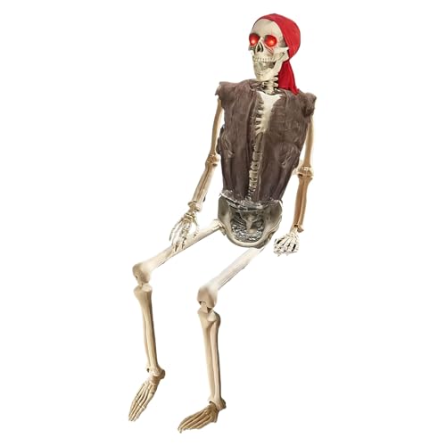 Pirate Skeleton - Pirate Bones with Movable Joints | Spooky Decor for Garden Yard Haunted House Party Front Porch School Photo Backdrop Retail Store