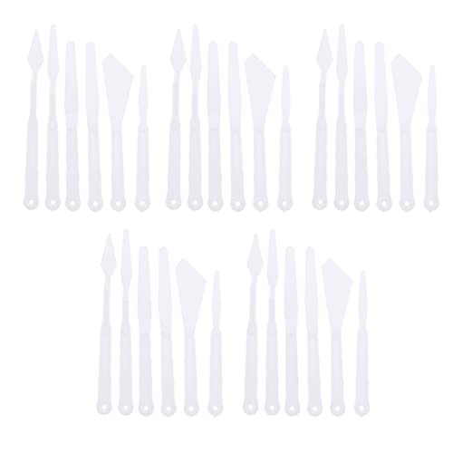 Angoily Portable Oil Painting Spatula 30pcs Palette Knife Set Bulk Painting Knife for Artists and Hobbyists