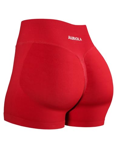 Image of AUROLA Influence Workout Shorts for Women,2.5 3.5 4.5 5.5 6.5 No Roll Up Squat Proof Scrunch Seamless Compression Gym Short