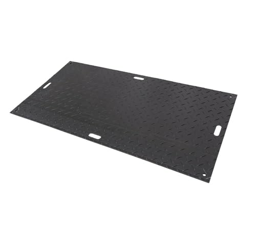 Mytee Products 12 Pcs Ground Protection Mats - Black, 2' x 8', Heavy Equipment Mats w/ 22 Pcs Single Connectors