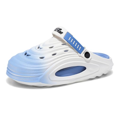 Men's Gradient Beach Sandals - Lightweight Sporty Slip-On with Adjustable Strap Gifts(Blue,6/6.5)