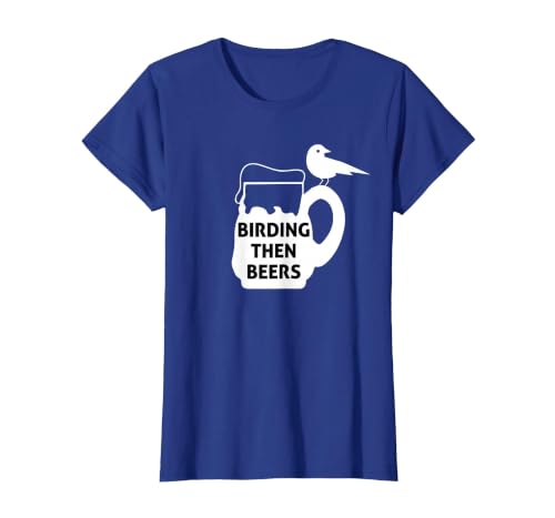 Birding Then Beers Bird Watching T-Shirt, Women, Royal Blue, 3X-Large