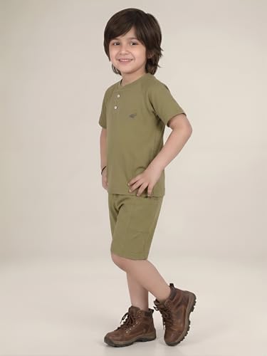 Image of POLKA TOTS 100% Pure Cotton T-Shirt and Shorts Combo For Boys | Summer Dress & Beach Wear for Boys and Toddlers | Breathable Premium Fabric Co-Ord Set Kids | Relaxed Fit Casual Summer Outfit for Kids
