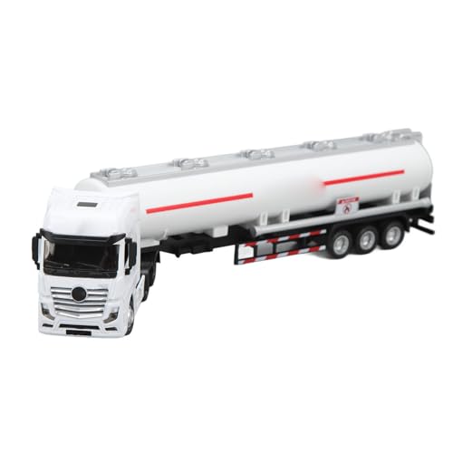 Camion-citerne jouet en alliage 1:50 avec remorque détachable blanche