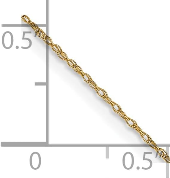 14K Solid Yellow Gold 0.5mm Cable Rope Chain Twisted Link Necklace 18 inch - Image 5