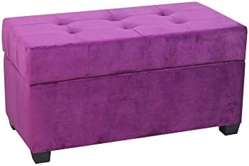 HomeHarmony® Velvet Storage Box Bench Ottoman Footstool Footrest Fully Assembled Dimensions 80cm x 40cm x 40cm (Mink)