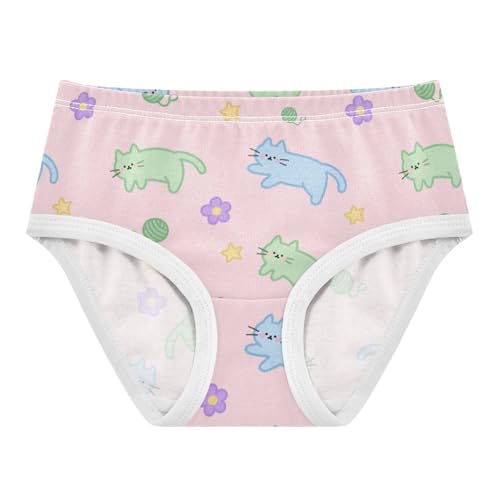 Girls' Underwear Cute Cat Flowers Floral Star Pink Toddle Brief Panties 2301997