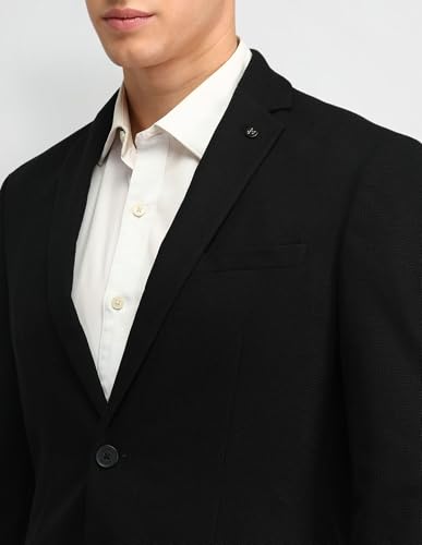 Image of Arrow Knitted Textured Pattern Mens Blazer with Three Pockets and Double-Vented Back Hem Single Breasted Blazer