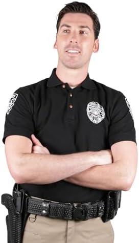 First Class Black Poly Cotton Security Polo Shirts