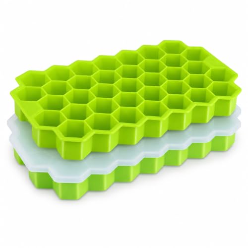 Bandeja de cubitos de hielo de silicona 2 pack con tapa miniatura 1