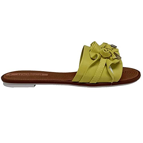 Sandália Moleca Rasteira Feminino, Verde, 37