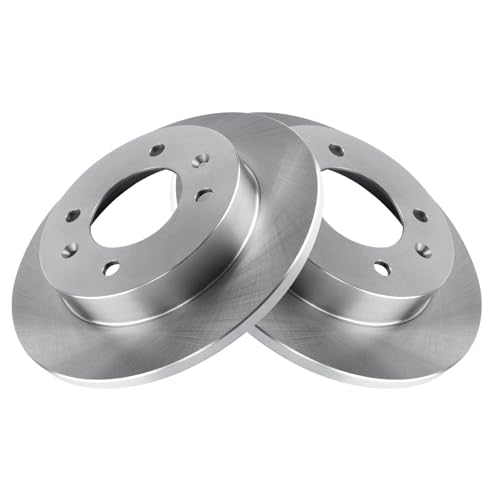 Image of TRQ Rear Brake Pad and Rotor Set Semi Metallic Solid Rotors | For 1997-2006 Hyundai Elantra 1997-2001 Tiburon