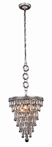 Crazy Deals Elegant Lighting 1219D13AS/RC Nordic Collection Pendant Lamp D13 H16 3-Light, Clear