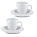 Alessi TAC1/76S Bavero Set de deux tasses à moka avec soucoupes - porcelaine blanc