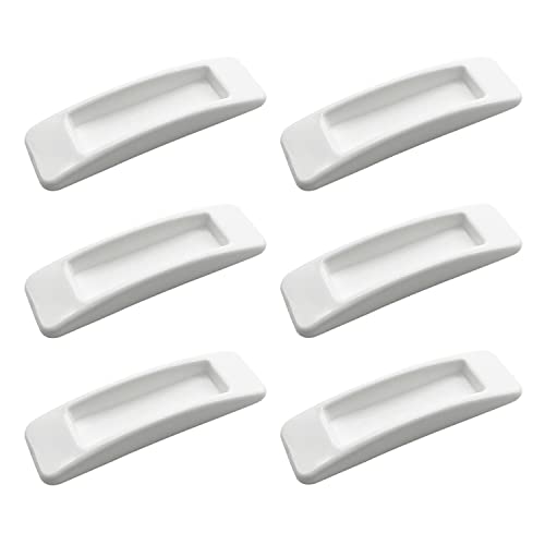 JJWNMLL Lot de 6 poignées de sécurité autocollantes pour porte coulissante, faciles à ouvrir, poignée instantanée, poignée de tiroir, poignée Self-Stick pour armoires de cuisine en plastique (blanc)
