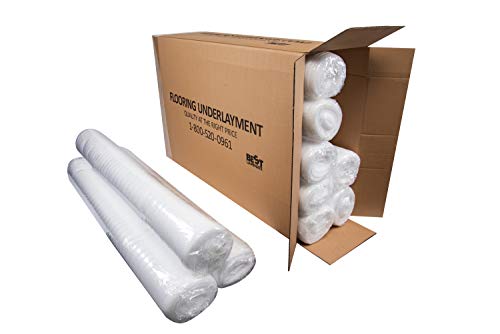 Standard Flooring Underlayment -Bestlaminate - 2mm - White - Bundle: 1000 sq.ft (10 Rolls x 100 sq.ft Each)