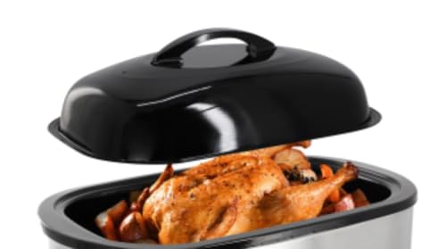 22 Quart Electric Roaster Oven with High Dome Self-Basting Lid