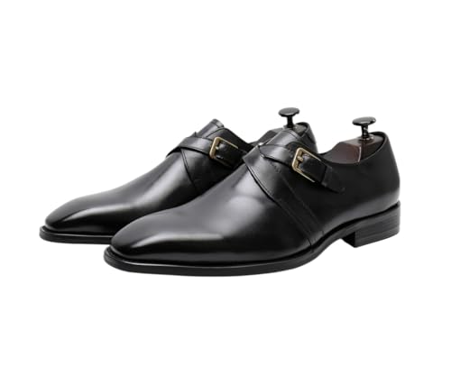 Men's Fashion Genuine Leather Wingtip Dress Oxford Shoes Casual Non-Slip Low Block Heel Work Shoes