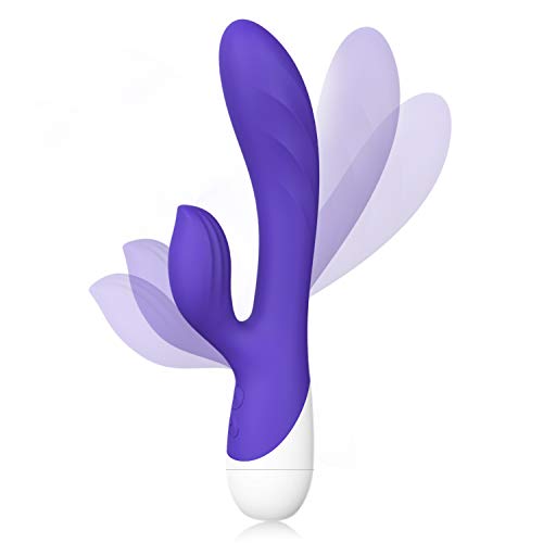 FIDECH Massaggiatore in Silicone con 10 Modalità di Vibrazione, Viola
