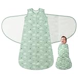 LILBESTIE Baby Sleeping Swaddle Bag 1.0 Tog 3-in-1 Adjustable Silent Hook Baby Swaddle Blanket Wrap 100% Cotton 6-12 Months, Bees & Butterflies
