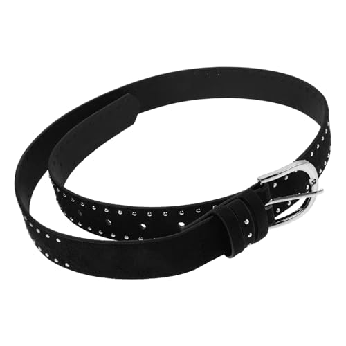 Suede Studded Western Style Belt for Women Vintage Zinc Alloy Buckle for Jeans and Comfortable Fit for Daily Wear Fashion Accessory