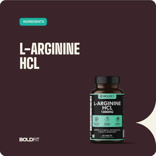 Boldfit L-arginine Tablets 1000mg With Nitric Oxide Amino Acid Made with l arginine Powder Supplement For Men And Women Supports Energy, Recovery, And Muscle Function - 120 Veg Tablets