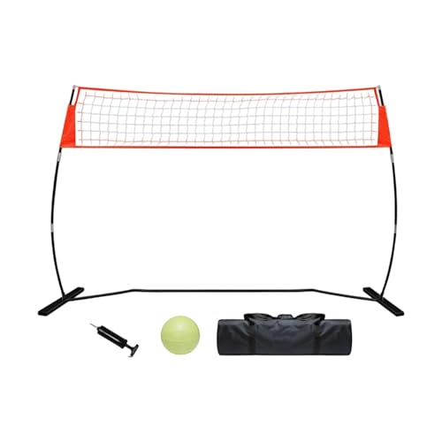 Dickly 【2025新登場・バレーボール練習ネット】バレーボールトレーニング用具ネット バレー練習用 調整可能 軽量 頑丈 ソロトレーニング スパイキングヤード 365cmx225cm オーガナイザーバッグ付き ボール付き 高さ調節可能 屋外ジムチーム