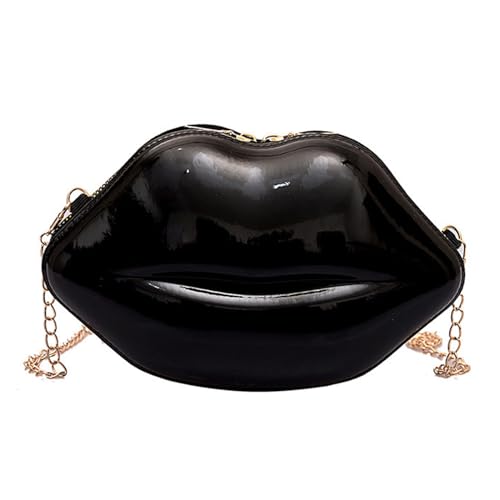Women Lip Shape Party Evening Purse with Chain Small Coin Bag Phone Pouches Candy Color Shoulder Crossbody Bag