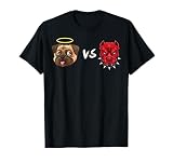 Angel Pug Dog Vs Devil Pitbull Dog Graphic T-Shirt