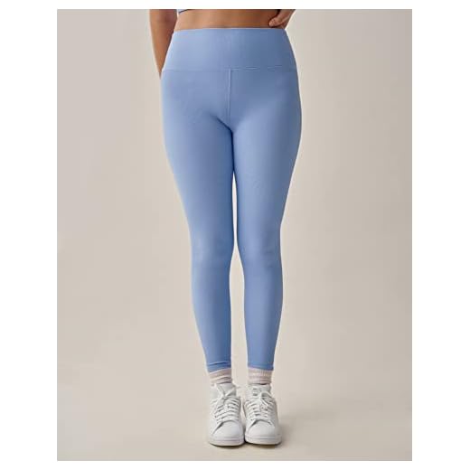 Black Limba Vera- Legging Deportivo para Mujer de Cintura Media con Tejido canalé