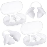 Soulchen 2 Pcs Swimming Nose Plugs Silicone Waterproof Painless Swim Nose Clip with Storage Box for Adults Kids Men Women Beginners(Adult,White)