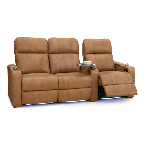 Image of Seatcraft Monterey Home Theater Seating Tawny Row of 3 Left Loveseat