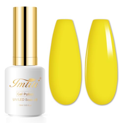 Esmalte de uñas gel color amarillo neón 0.5 fl oz miniatura 1