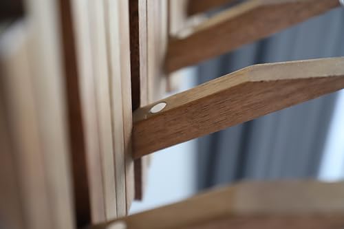Image of Natural Wood Wall Mounted Piano Coat Rack| Coat Rack Wall Mount| Flip Down Wall Hook Rack 5 Hooks| Entryway Wall Art Hook,Made of Acacia Wood (Wood Wax Oil staining Light Brown).