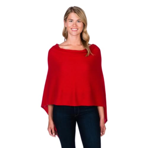 Image of CLAUDIA NICHOLE Womens 100% Cashmere Dress Topper - Cashmere Poncho Wrap