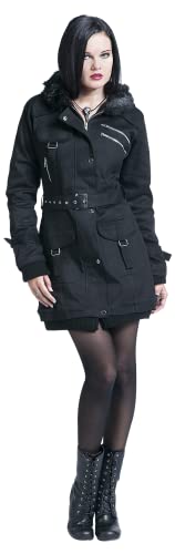 Gothicana by EMP Donna Giacca invernale nera con