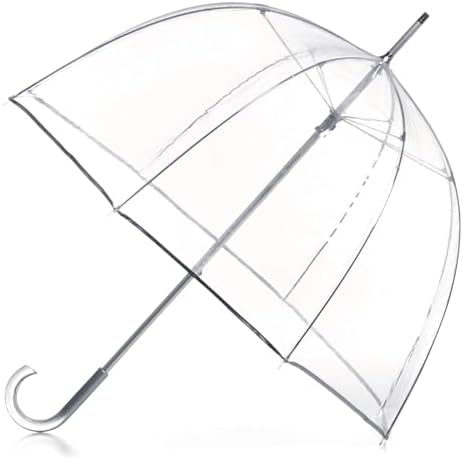 Totes Adult Bubble Umbrella with Dome Canopy and Lightweight Wind and Rain Protection