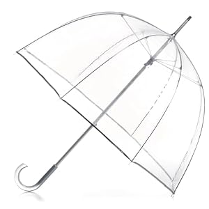 Totes Adult Clear Bubble Umbrella with Dome Canopy and Lightweight Wind and Rain Protection