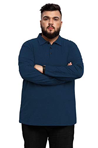 Aiyino Men's L-5XL Big and Tall Classic Fit Short Sleeve Solid Soft Cotton Polo Shirt3