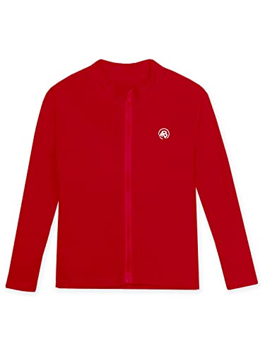 Image of AOBUTE Unisex Kids Zipper Rash Guard Boys UPF 50+ UV Protection Sun Shirt with Thumb Hole 3-12 Years