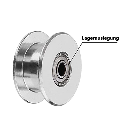 Saipor 5 Stück GT2 Zahnlose Riemenscheibe Glatte Art Riemenscheibe Rad Aluminium Zahnriemenscheibe GT2 idler pulley für 3D Drucker 6mm Breite Zahnriemen (16 Zähne 3mm Bohrung)