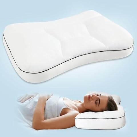 Wellsin Cervical Neck Pillow for Sleeping, Pillow for Neck and Shoulder, Cervical Foam Pillows for Side, Back and Stomach Sleepers Cover