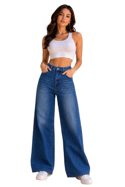 Image of ODDMONEKY Baggy Jeans for Women || Relaxed Fit Wide Leg High Rise Jeans for Women (Wjeans-8)