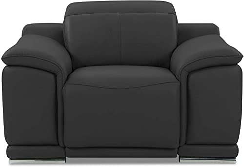 Sillón reclinable piel italiano Gris miniatura 4