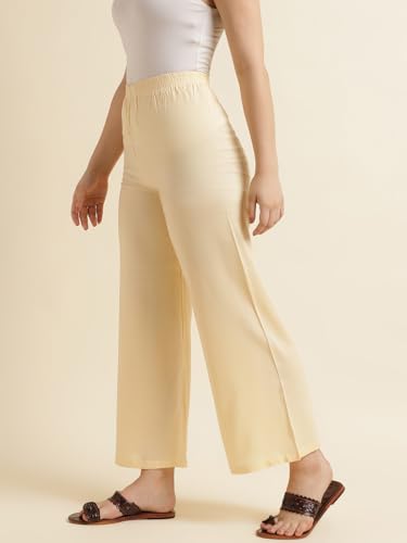 Image of Fabclub Women's Heavy Rayon Solid Plain Palazzo