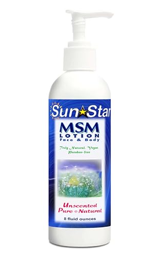 Sun Star Organics MSM Pure & Natural Lotion, Unscented, Chemical-free MSM (Methylsulfonylmethane)-