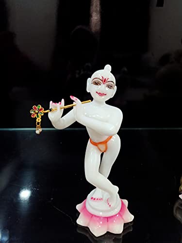 NIRAJ ART Radha Krishna Idol for Temples Marble Iskon Decorative Showpieces for Home Decor,Elevate Your Pooja Room with Divine Murti for Pooja Room Decor and Wedding Gifts(6 Inch),Multicolor