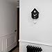 Fisura – Cuckoo Wall Clock with Color. Unique Analog Timepiece with Pendulum in ABS Plastic, Decorative Gift idea for Home. 8,5 x 3,1 x 16,3 inches. 3 AA Batteries (not Included). (Black)